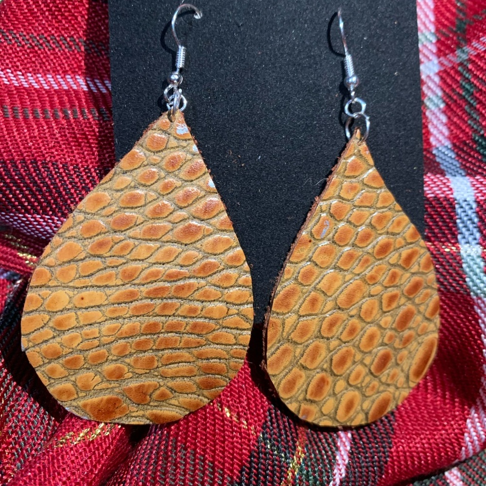 Leather Earrings. Brand new